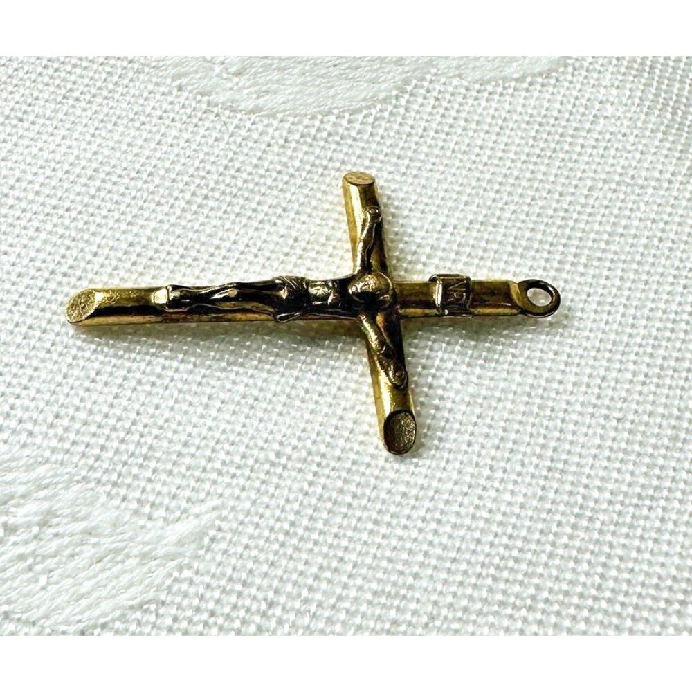 Vintage 1/20 14K Gold Fill Crucifix Cross Pendant Jesus Religious Catholic 1.5” - Picture 5 of 9
